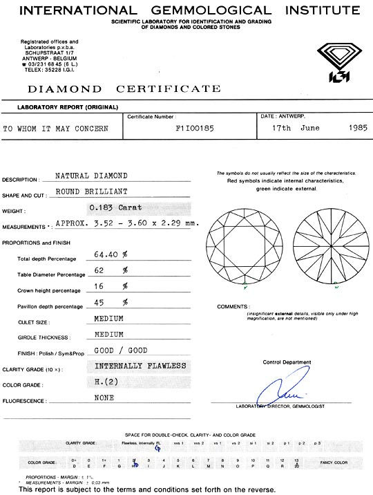 Foto 9 - Diamant 0,183ct Brillant IGI Lupenrein Wesselton Weiss, D5155