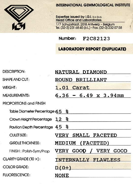 Foto 9 - Der Beste Brillant 1,01 Lupenreiner Diamant IGI River D, D6015