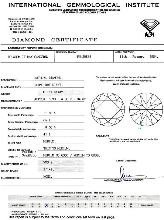 Foto 9 - Diamant 0,187 Brillant IGI Expertise Top Wesselton VVS2, D6287