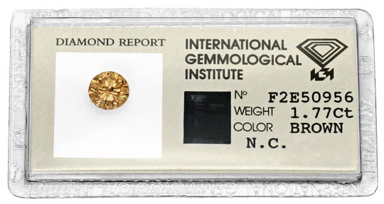 Foto 1 - Brillant 1,77 Carat Super Bronze Kupfer Gold Braun, IGI, D6294
