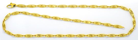 Foto 1 - Designer-Plättchen Spiral Gelbgoldhalskette mit Diamant, K2337