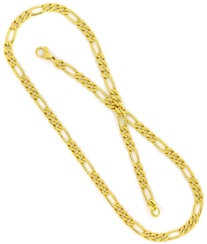 Foto 3 - Massive Figaro Goldkette in 50cm Länge aus 14K Gelbgold, K3071