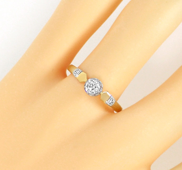Foto 5 - Diamant-Ring antik mit 0,28ct Solitär und Diamant Rosen, R7356