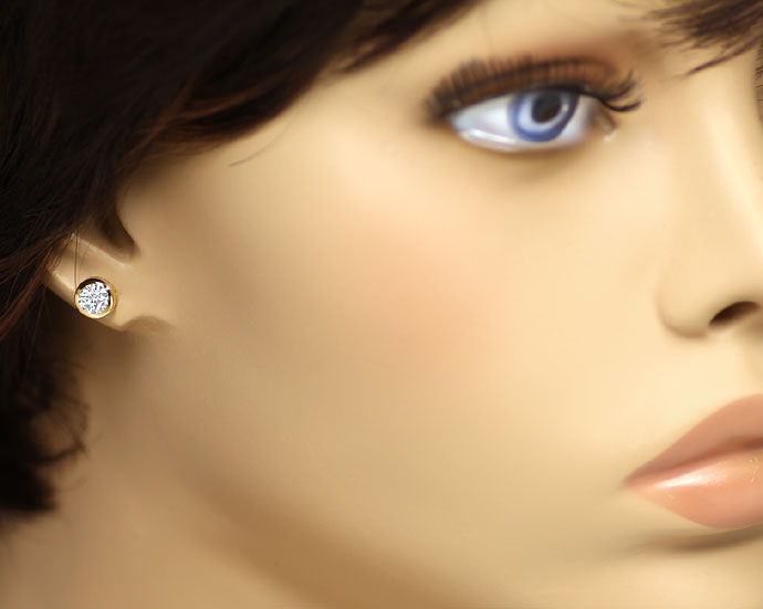 Foto 2 - Funkelnde Ohrringe mit 0,97ct Diamanten Gelbgold-Zargen, R9086