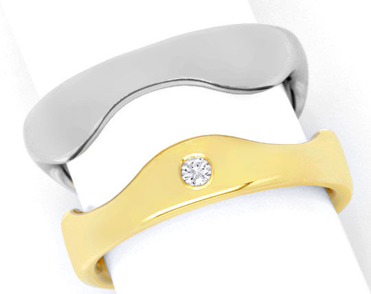 Foto 2 - Diamantring, Zweiteilig aus Gelbgold und Weißgold, S3085