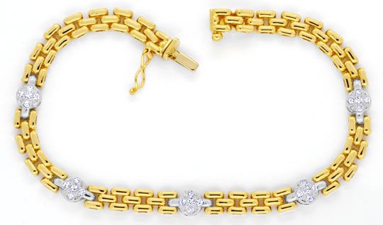 Foto 1 - Diamantarmband 25 Brillanten, Gelbgold-Weißgold, S6720