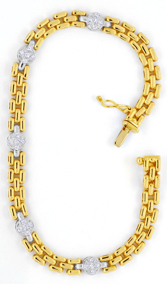 Foto 2 - Diamantarmband 25 Brillanten, Gelbgold-Weißgold, S6720