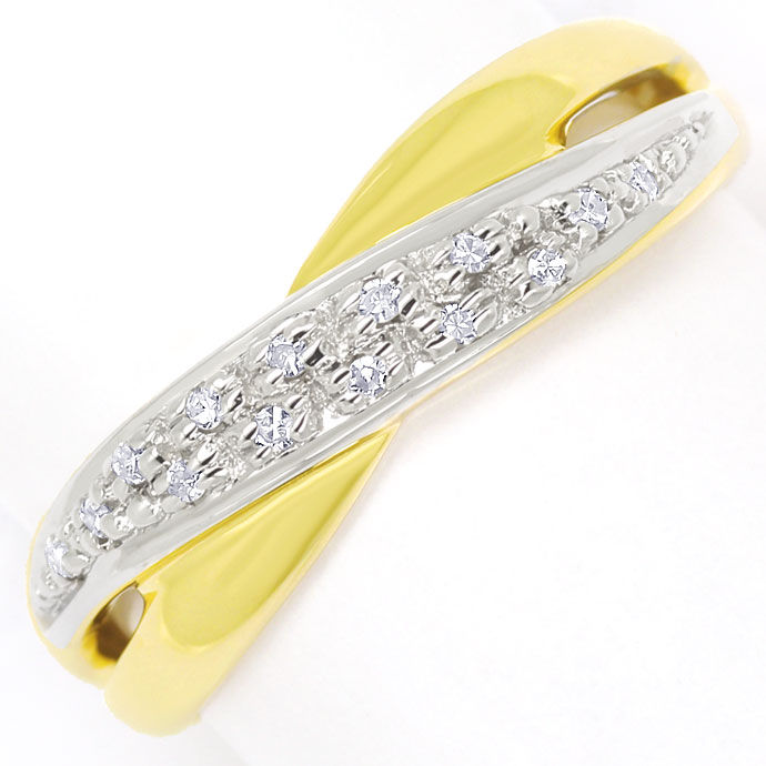 Foto 2 - Formvollendeter Gold-Ring mit 14 Diamanten, 14K Bicolor, S9737
