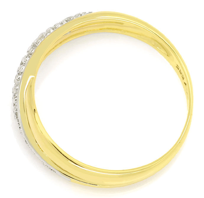 Foto 3 - Formvollendeter Gold-Ring mit 14 Diamanten, 14K Bicolor, S9737