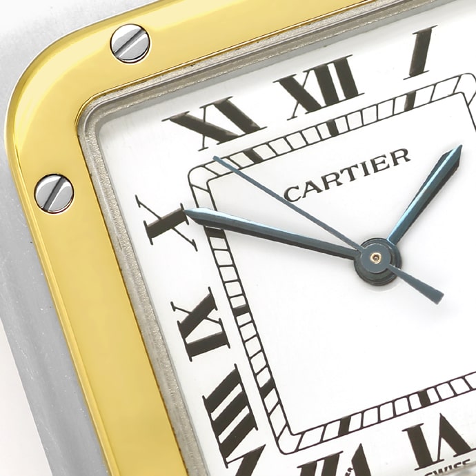 Foto 3 - Cartier Santos Automatik Herren-Armbanduhr in Stahlgold, U2362